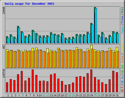 Daily usage for December 2021