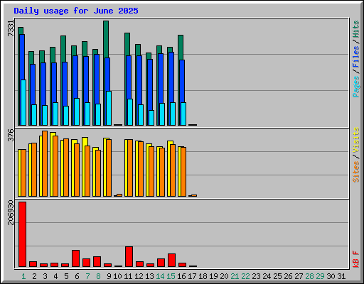 Daily usage for June 2025