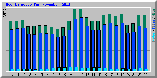 Hourly usage for November 2011
