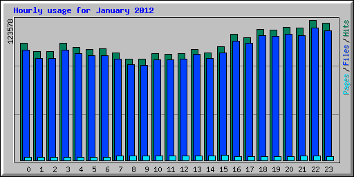 Hourly usage for January 2012