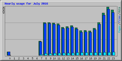 Hourly usage for July 2016
