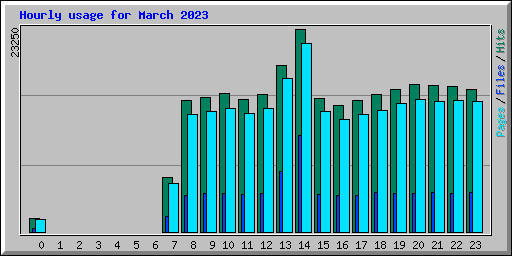 Hourly usage for March 2023