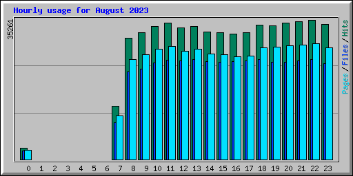 Hourly usage for August 2023