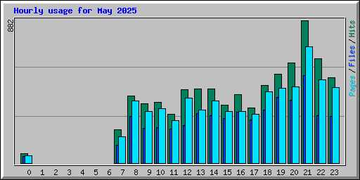Hourly usage for May 2025